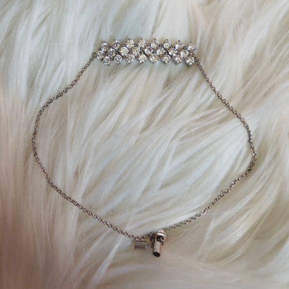 CUBIC ZIRCONIA SET IN STERLING SILVER BRACELET - Picture 4 of 6